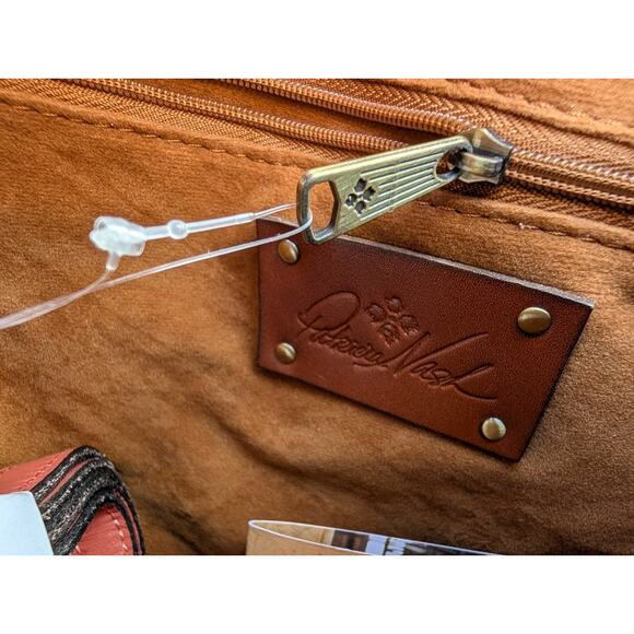 Patricia Nash Burnt Coral Oliena Braided Stitch Leather Satchel NWOT - Picture 9 of 9